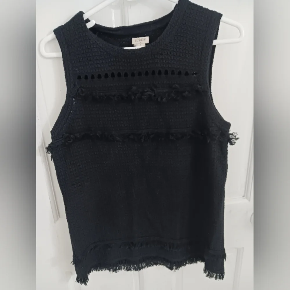 J. Crew Fringe Sleeveles Boho Tank Top - Picture 1 of 2